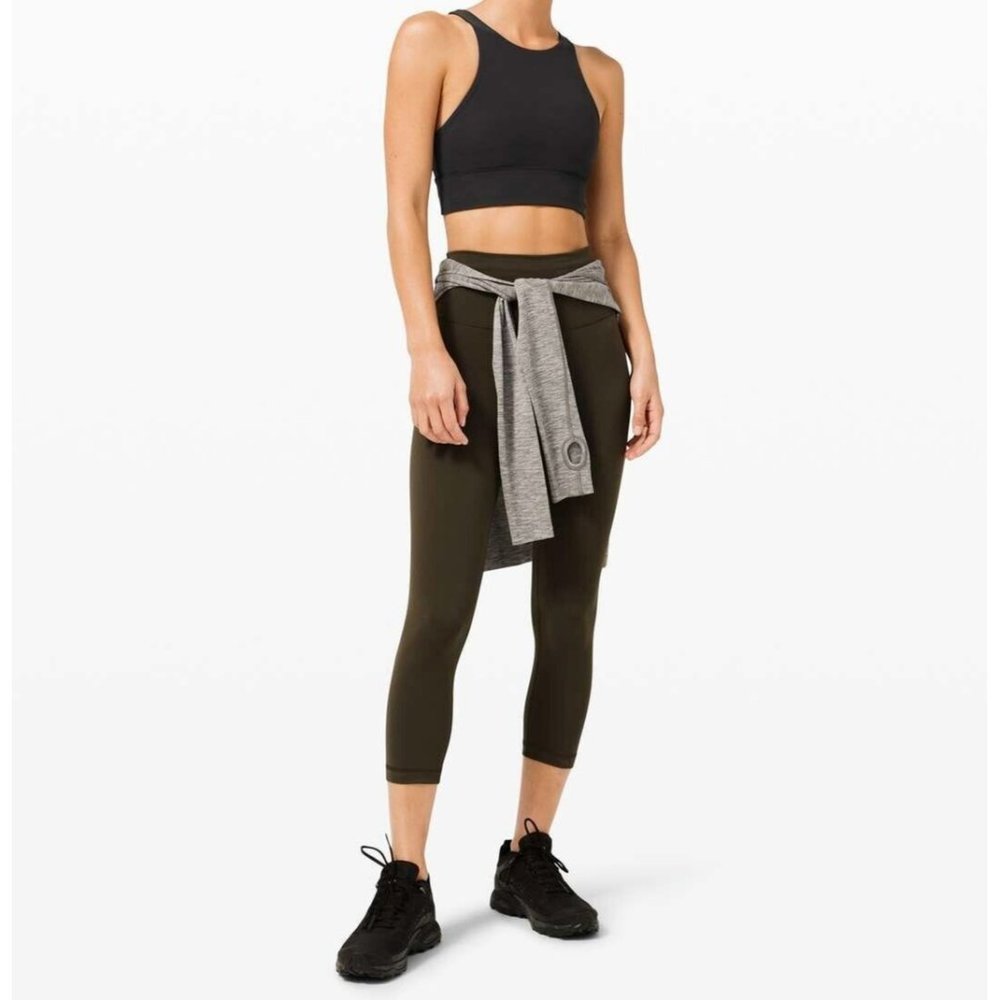 Lululemon Women's US6 Black High Neck Long Line Tough Energy Bra Nylon B-C Cup